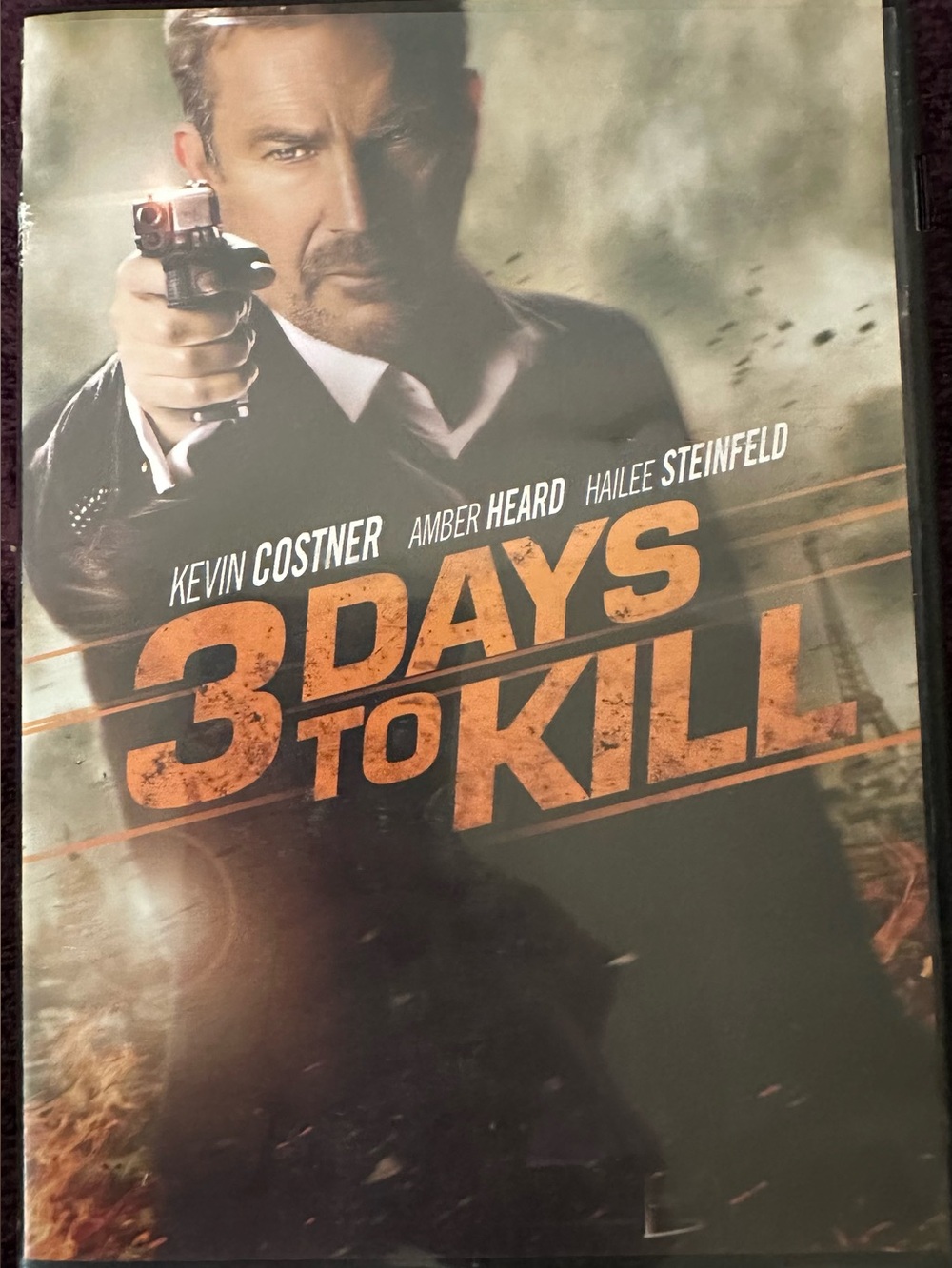 3 Days To Kill Kevin Costner Amber Heard Hailee Steinfeld DVD action drama